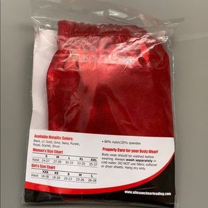 Metallic red compression shorts